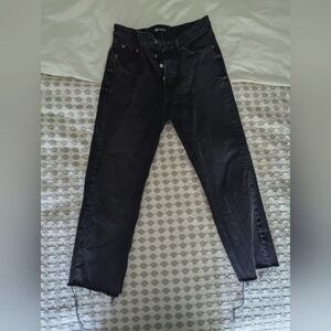 ZARA high waisted straight leg jeans.